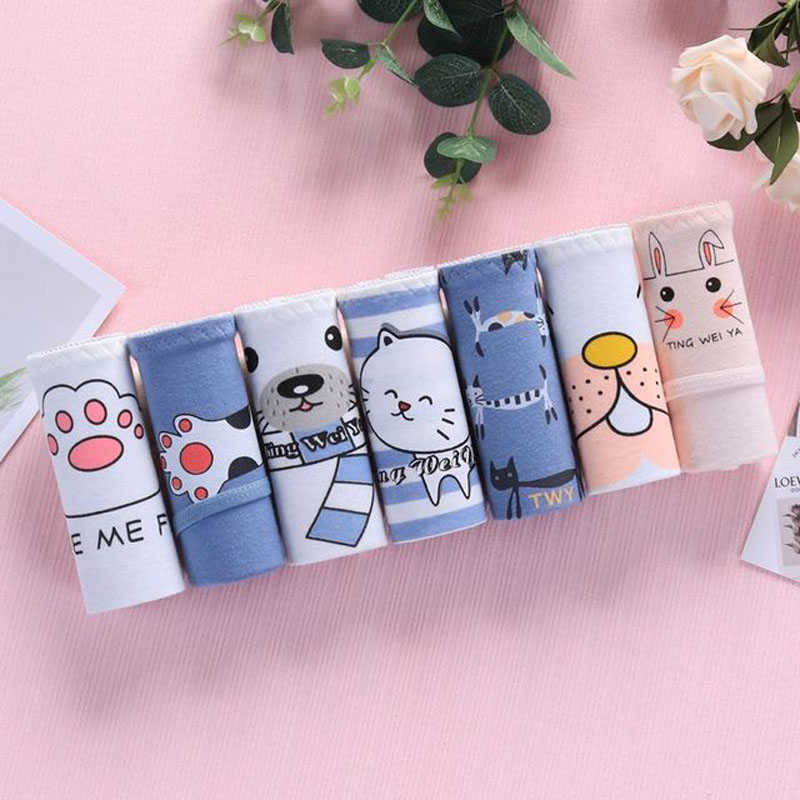 7Pcs Cotton Panties Women's Sexy Underwear Cartoon Briefs For Women Seamless Cueca Calcinhas Underpants Girls Lingeries Ladies 210720, Heibaimao xiao chun
7Pcs Cotton Panties Women's Sexy Underwear Cartoon Briefs For Women Seamless Cueca Calcinhas Underpants Girls Lingeries Ladies 210720, Heibaimao xiao chun