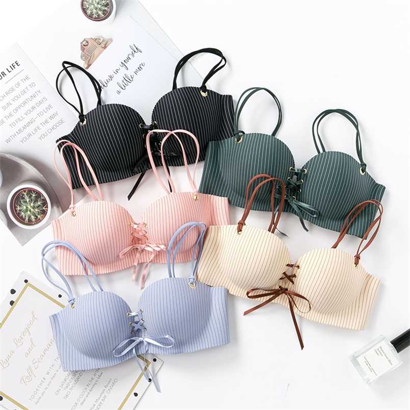 Women Sexy Bra Striped Seamless Lingerie Bralette Wireless Push Up Brassiere Female Underwear Soft Cup Intimates #F 211110
Women Sexy Bra Striped Seamless Lingerie Bralette Wireless Push Up Brassiere Female Underwear Soft Cup Intimates #F 211110