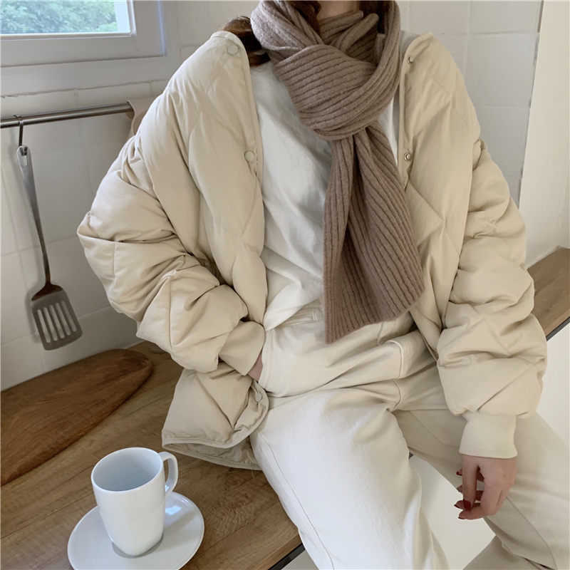 Alien Kitty Winter Fashion Outwear Casual Jackets Solid Tops All-Match Simple Fresh Stylish Warm Women Coat Loose Thicken 210918