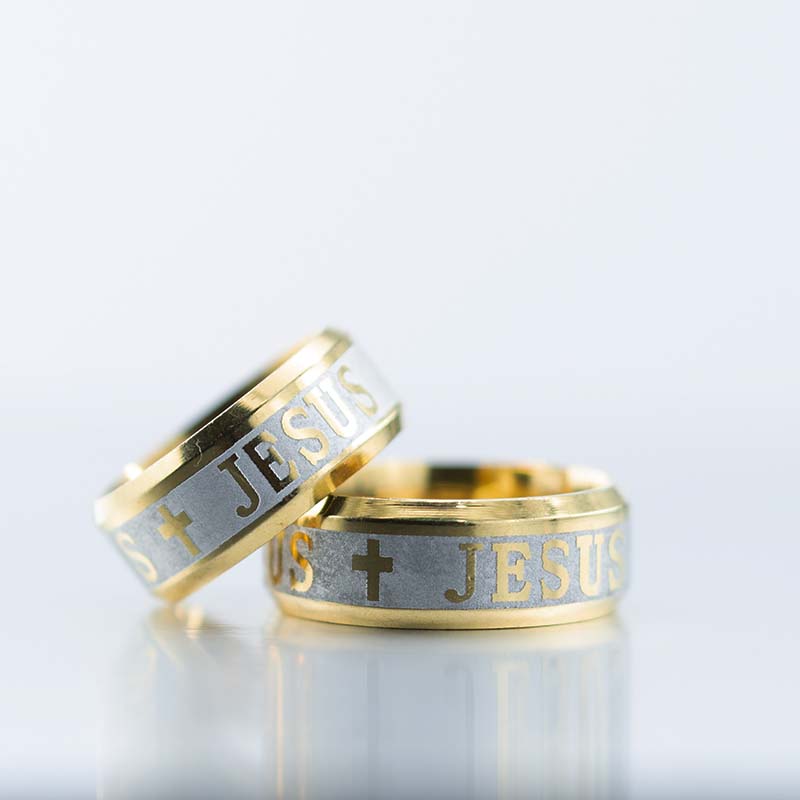 Christ Jesus Stainless Steel Gold Band Ring Cuffs for Women Men fashion Jewelry will and sandy, Silver
Christ Jesus Stainless Steel Gold Band Ring Cuffs for Women Men fashion Jewelry will and sandy, Silver