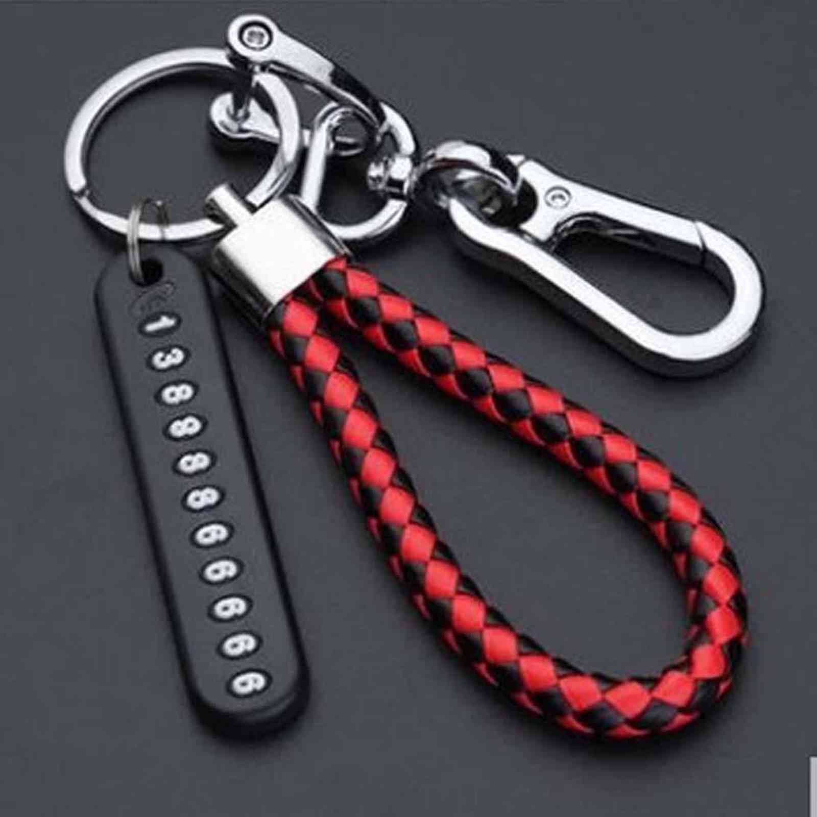 5 Anti-Lost Car Key Pendant Split Rings Keychain Phone Number Card Keyring Auto Vehicle Key Chain Car Accessories H1126
