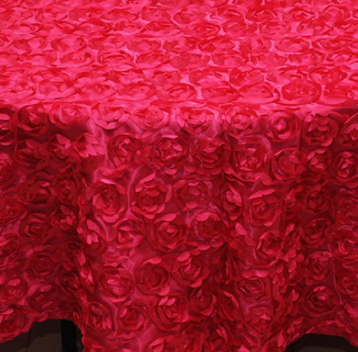 2021 Pink 3D Rose Flowers Table Cloth for Wedding Party Decorations Cake Tablecloth Round/Rectangle Table Decor Runner Skirts Carpet Cheap