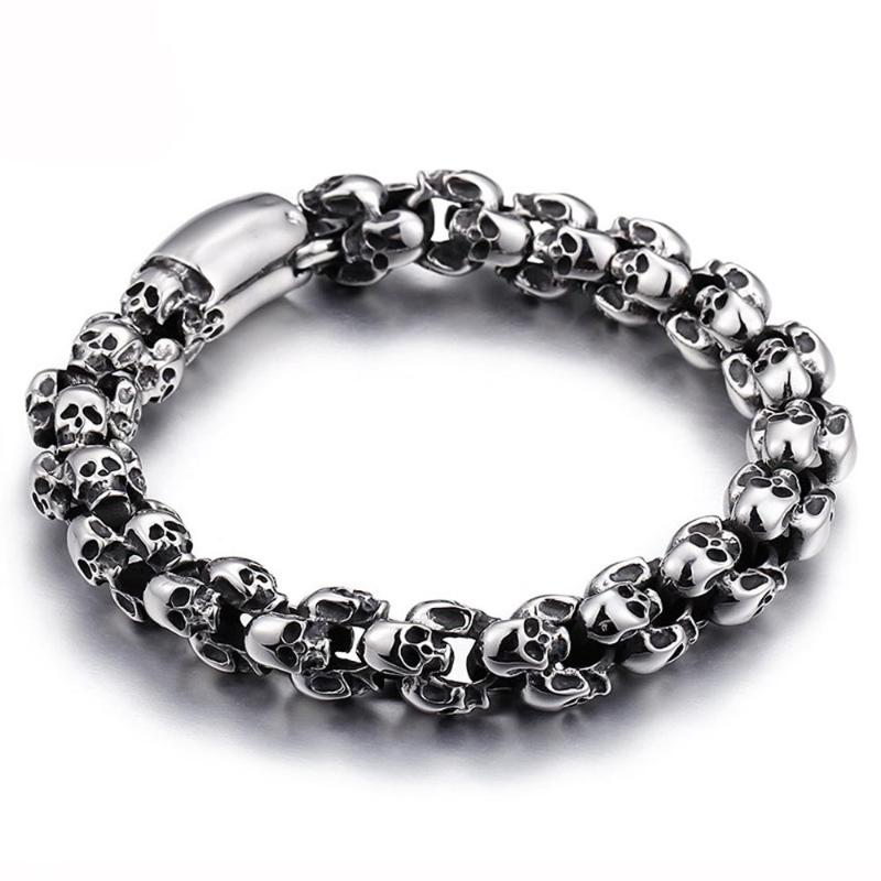 Link, Chain Punk Skull Bracelets For Men Stainless Steel Shiny Charm Link Brecelets Male Gothic Jewelry, Black
Link, Chain Punk Skull Bracelets For Men Stainless Steel Shiny Charm Link Brecelets Male Gothic Jewelry, Black
