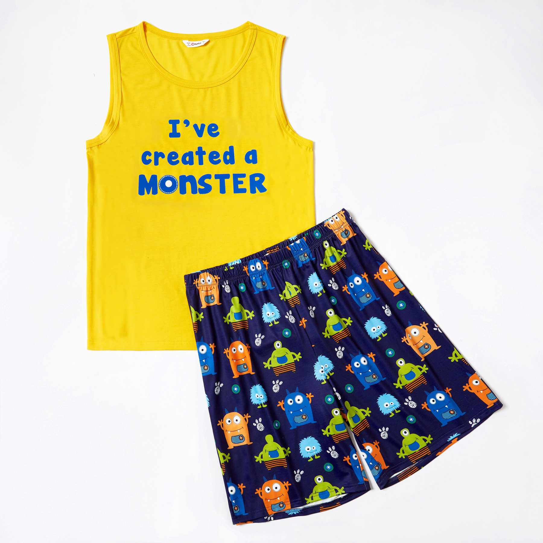 Summer Family Monster Letter Print Matching Pajamas Set(Flame Resistant) 210528