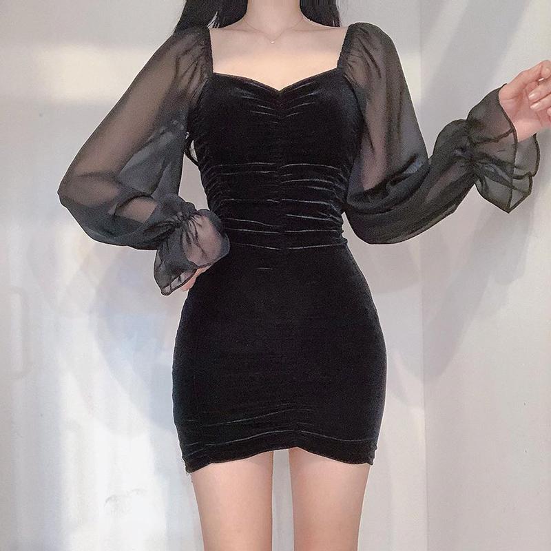 Casual Dresses Women Bodycon Dress Vintage Ladies Solid Color Sweetheart Neck Long Sleeve Black
Casual Dresses Women Bodycon Dress Vintage Ladies Solid Color Sweetheart Neck Long Sleeve Black