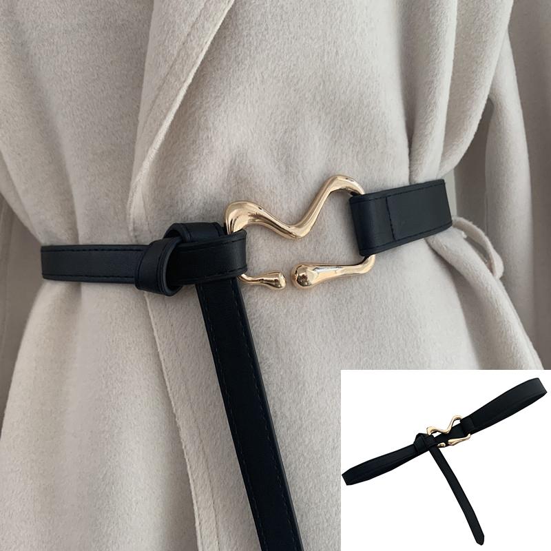 Belts Design Knotted Thin Belt For Women Metal Buckle Waist Strap Dress Coat Sweater Decorative Waistband Leather Band, Black;brown
Belts Design Knotted Thin Belt For Women Metal Buckle Waist Strap Dress Coat Sweater Decorative Waistband Leather Band, Black;brown