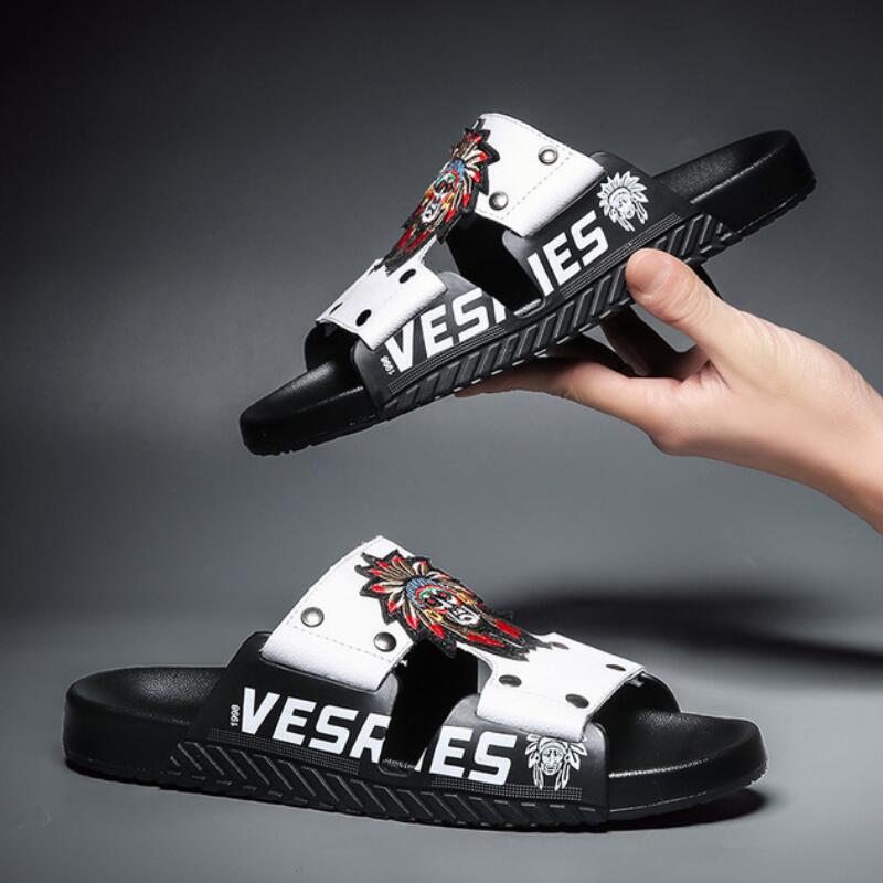 New style leather flip-flops for men, beach shoes for women, Plus size 46, 47, 48 sandals for women T2