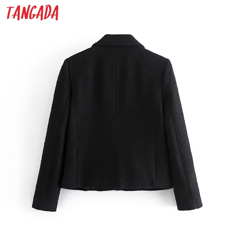 Women Embroidery Crop Tweed Female Long Sleeve Elegant Jacket Ladies Blazer Formal Suits 3H206 210416