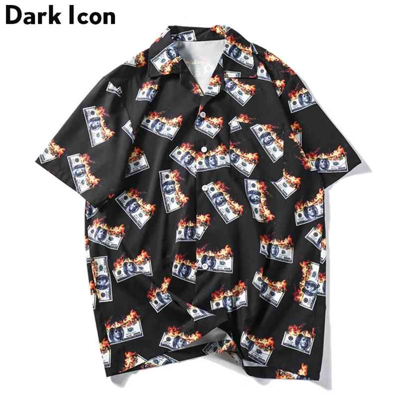 Dark Icon Flame USDollar Shirts Men Summer Turn-down Collar Men's Streetwear Hip Hop 210721, Usdollar shirt 
Dark Icon Flame USDollar Shirts Men Summer Turn-down Collar Men's Streetwear Hip Hop 210721, Usdollar shirt