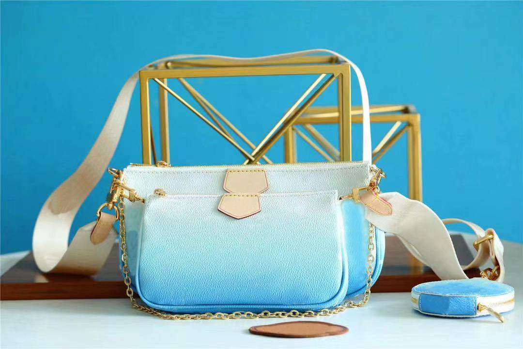 Designer Genuine Leather Multi Pochette Accessoires Shoulder Bags 3pcs Crossbody Bag with pouch round coin purse pastel-colored versatile Women handbag tote 57634, Blue
Designer Genuine Leather Multi Pochette Accessoires Shoulder Bags 3pcs Crossbody Bag with pouch round coin purse pastel-colored versatile Women handbag tote 57634, Blue