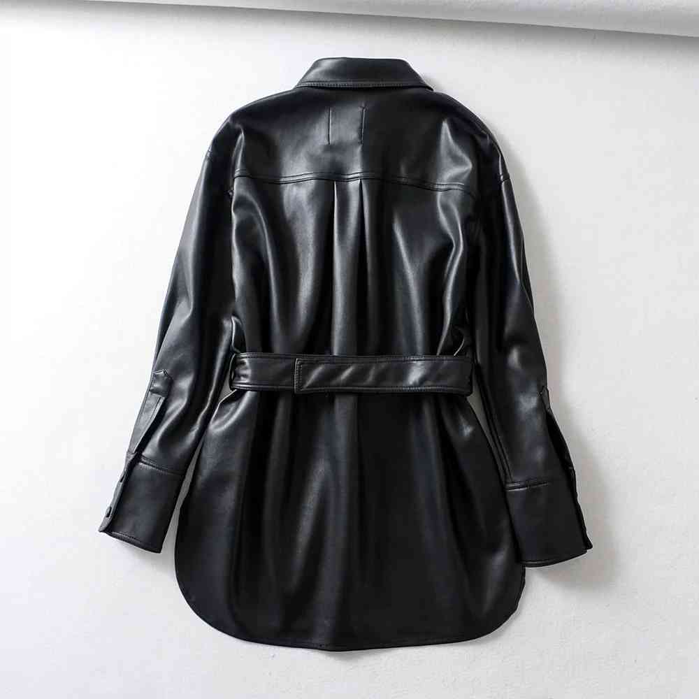 green black Leather Jacket women PU biker jacket Streetwear Punk Motorcycle Faux Coat winter Korean 210521