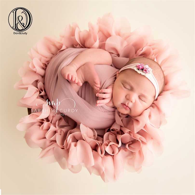 Blossom Soft Chiffon born Blanket Stuffer Basket Filler Backdrop Po Props Baby Session Mat Fotografia 211105