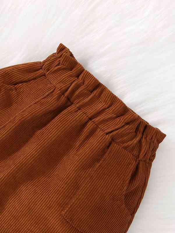 Baby Flap Pocket Corduroy Jacket & Paperbag Waist Skirt SHE