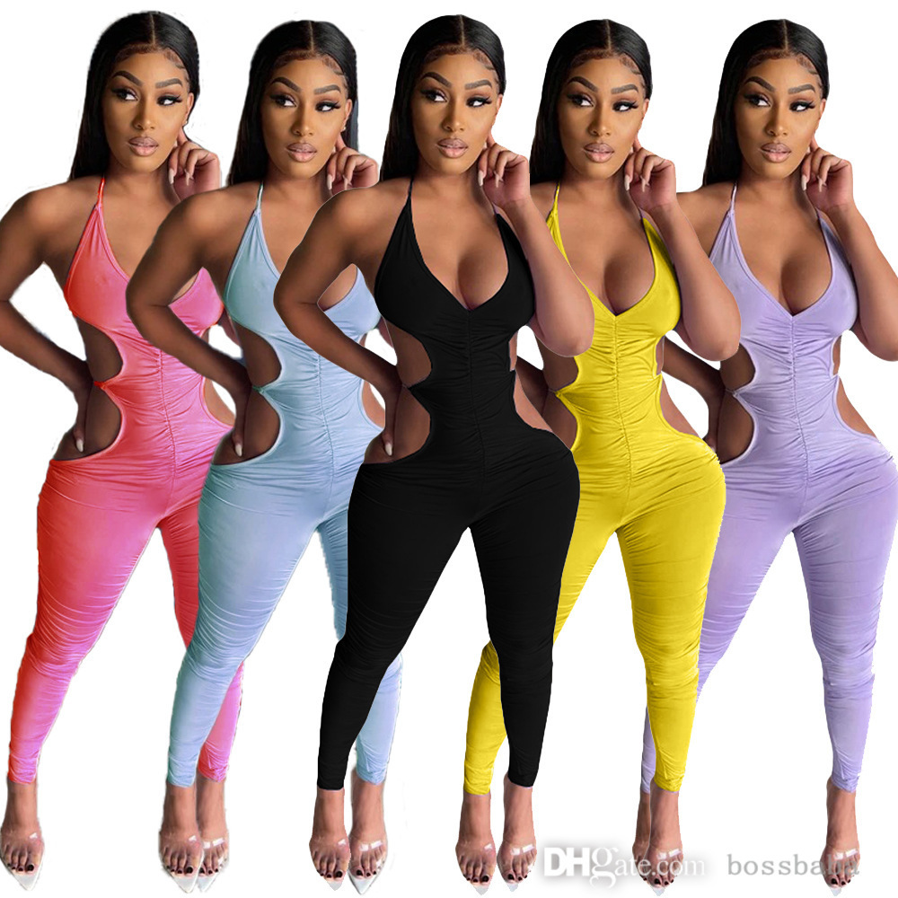 Sexy Jumpsuits Summer Women Clothes Trousers Halter Bandage Hollow Out Sleeveless Top Pleated Slim Leggings Pants Rompers Bodycon Bodysuits Nightclub Clothing, Red
Sexy Jumpsuits Summer Women Clothes Trousers Halter Bandage Hollow Out Sleeveless Top Pleated Slim Leggings Pants Rompers Bodycon Bodysuits Nightclub Clothing, Red