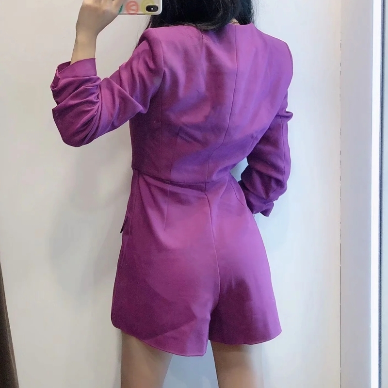 Women Square Collar Three Quarter Sleeve Siamese Shorts High Street Lady Loose Jumpsuits P1881 210430Z
