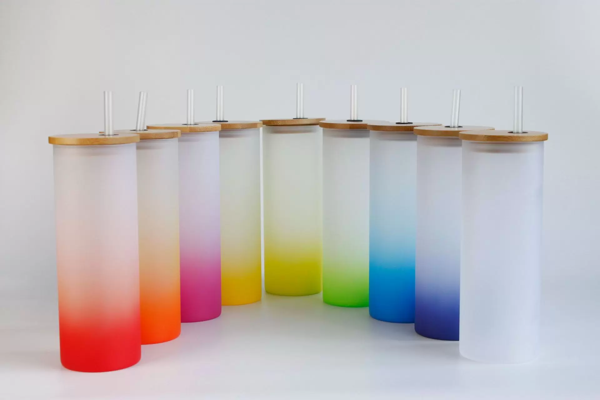 17oz Sublimation Glass tumbler blank Frosted Glasses Water Bottle gradient colors printing tumblers with bamboo lid & straw, As pic
17oz Sublimation Glass tumbler blank Frosted Glasses Water Bottle gradient colors printing tumblers with bamboo lid & straw, As pic