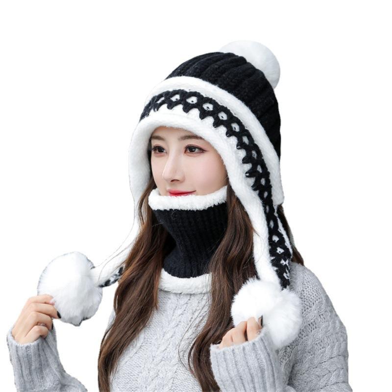 Berets 2021 Woolen Hat Women Winter Ear Protection Knitted Bib Two-piece Plus Velvet Warm And Windproof Cycling, Blue;gray
Berets 2021 Woolen Hat Women Winter Ear Protection Knitted Bib Two-piece Plus Velvet Warm And Windproof Cycling, Blue;gray