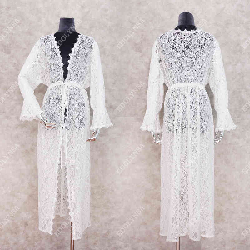 Tunics for beach Long Lace Beach Dress Women Swim Cover up Plus size Saida de Praia Robe Plage Kaftan #Q973 210420