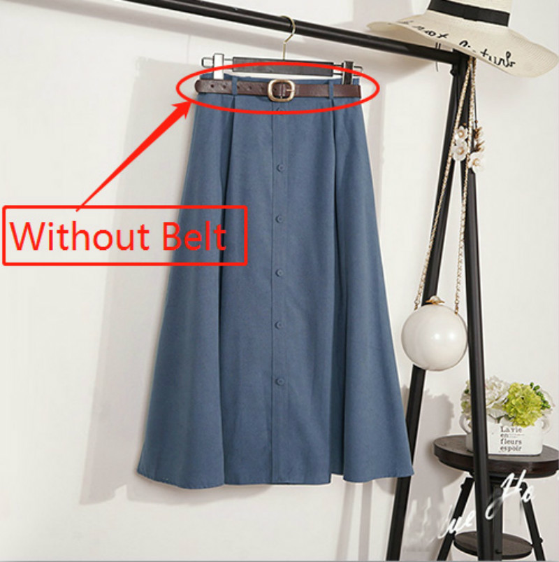 Tom Hagem Autumn Winter Suede Velvet Women Plus Size Skirt Female Midi Long Elegant Empire A-line Pleated 210428