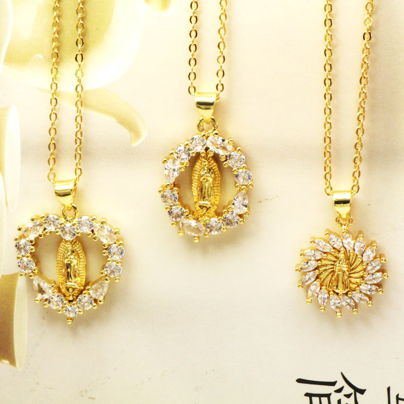 European and American retro religion with diamond Pendant Necklaces clavicle luxury jewelry necklace women, Silver
European and American retro religion with diamond Pendant Necklaces clavicle luxury jewelry necklace women, Silver