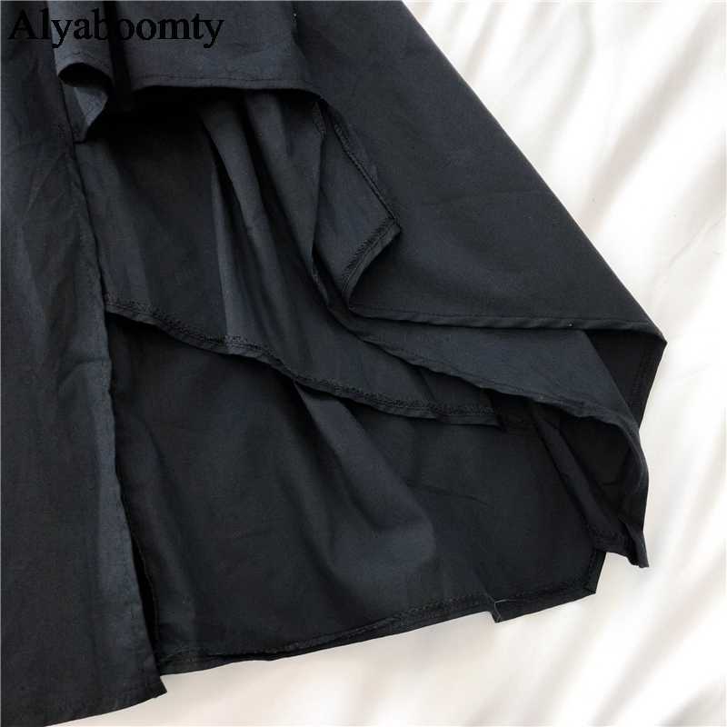 Japanese Harajuku Women Streetwear Irregular Sundress Suspenders Gothic Punk Style Black Bandage Dress Sleeveless Slim Dress 210630