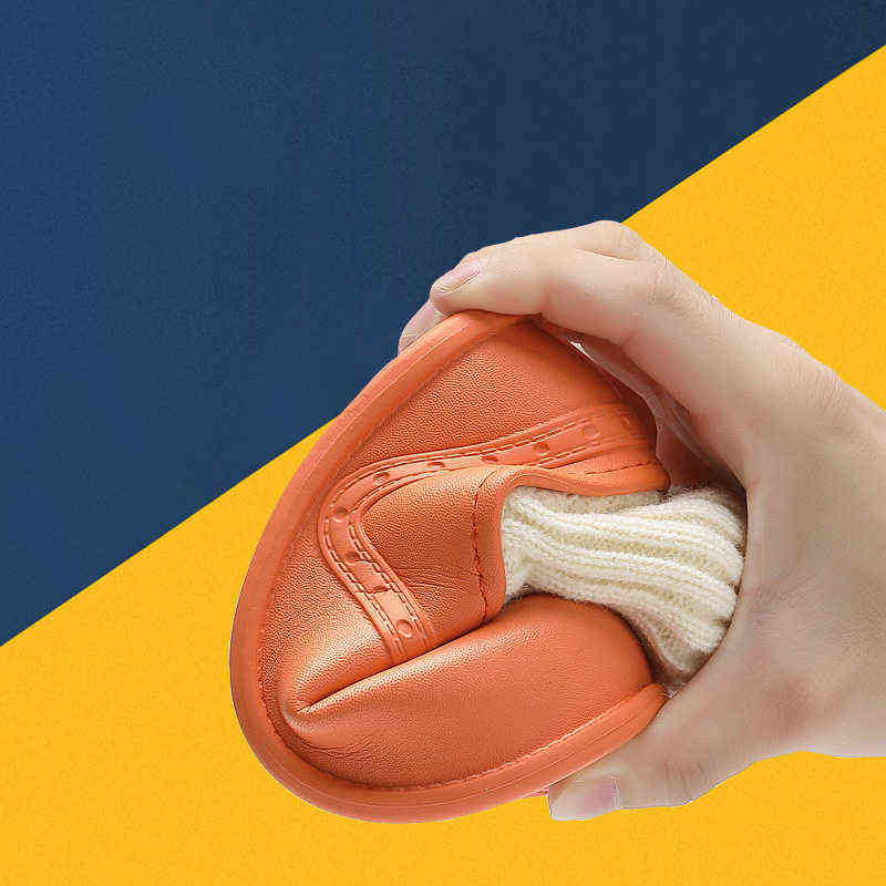 NSOH Kids Slippers Autumn Winter Keep Warm Kids Shoes Non-slip Waterproof Boys Girls Thread Sock Shoes Indoor Cotton Shoes 211119