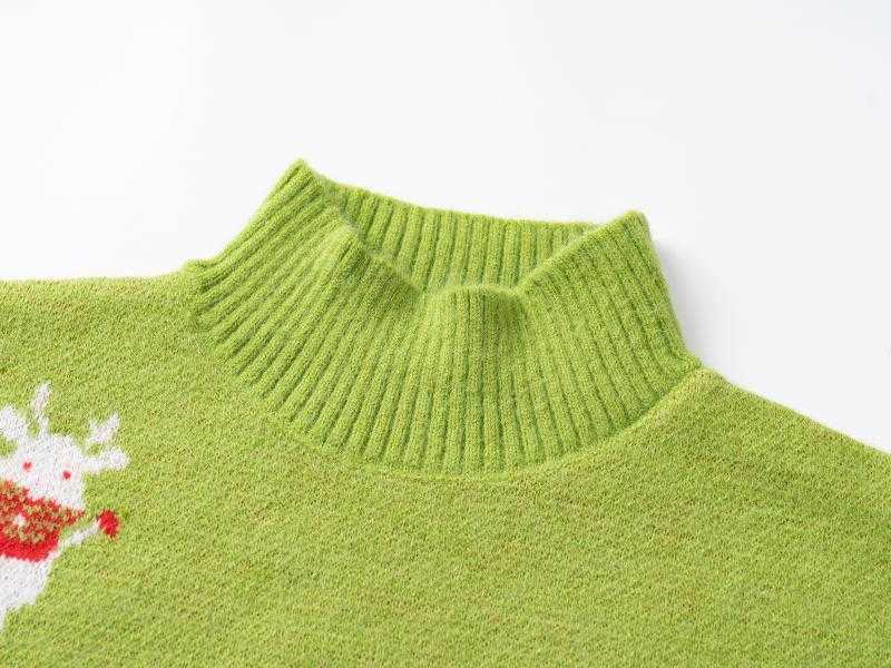 H.SA Women Sweater Jumpers Red Christmas Pullovers Oneck Christmas Man Pull Jumpers Oversized Loose Knit Tops Cartton Knit 210716