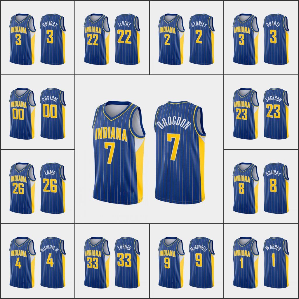 Indiana's Pacers's Men Aaron Holiday T.J. Warren Malcolm Brogdon Myles Turner Custom's City's Edition New Uniform Blue Jersey, Black;red
Indiana's Pacers's Men Aaron Holiday T.J. Warren Malcolm Brogdon Myles Turner Custom's City's Edition New Uniform Blue Jersey, Black;red
