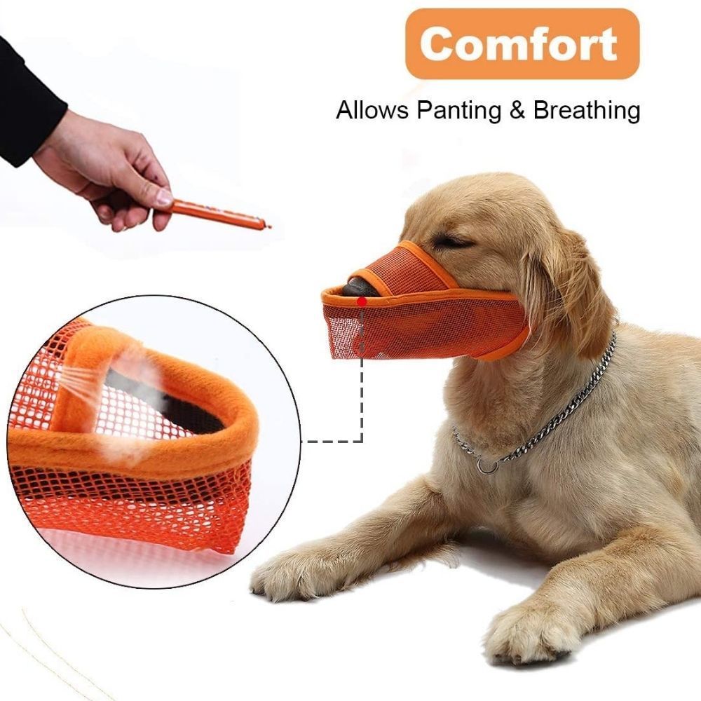Breathable Mesh Dog Muzzles Anti Bark Dog Mouth Mask Stop Chewing Protection Pet Mouth Cover Outdoor Walking Anti-Biting XXS-XL
