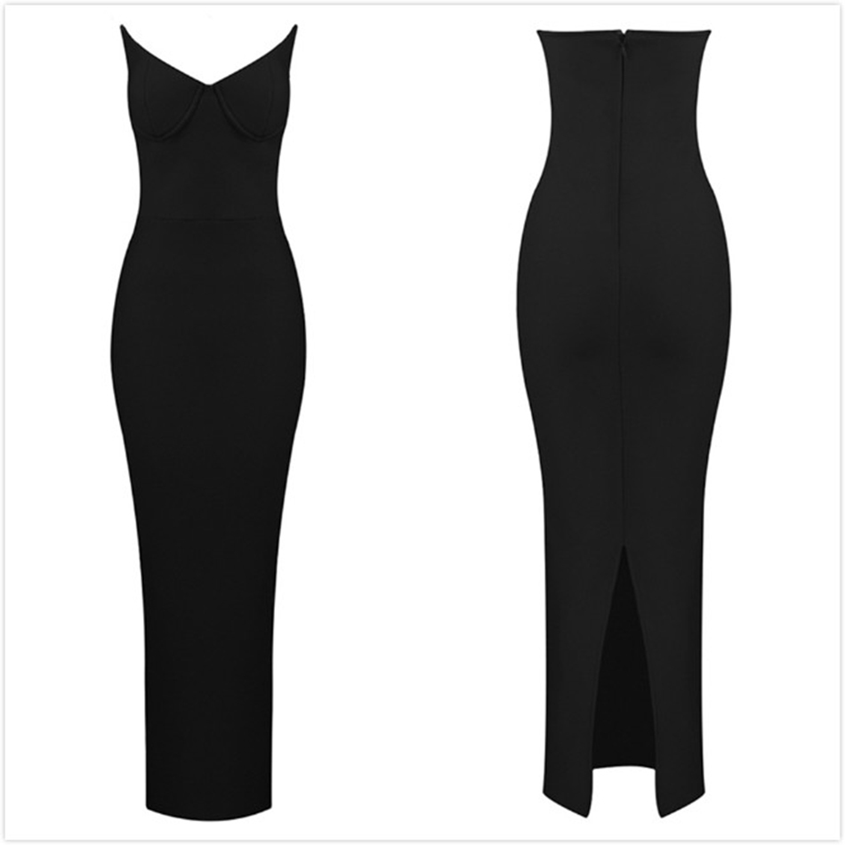 Free Sexy Wrapped Bandage Dress Women Sleeveless Bodycon Halter Midi Celebrity Club Night Party Vestidos 210524