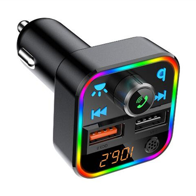 Car Kit Bluetooth FM Transmitters Bass Stereo MP3 Music Player Wireless Handsfree Phone Charger Adapter With LED Backlit QC 3.0 Fast Charging Automoti