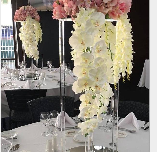 2021 tall Wedding acrylic crystal Table Centerpiece Wedding Columns Flower Stand for Table decoration floral