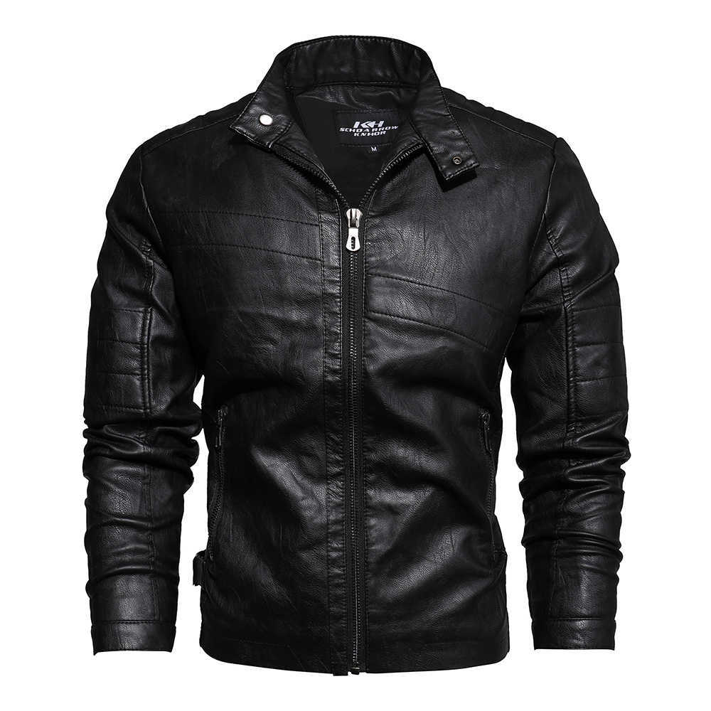 Men Military PU Jacket Men's Casual Leather Motorcycle Jacket Male Vintage Slim Bomber Anti-Leather Coat Outerwear Man 211018