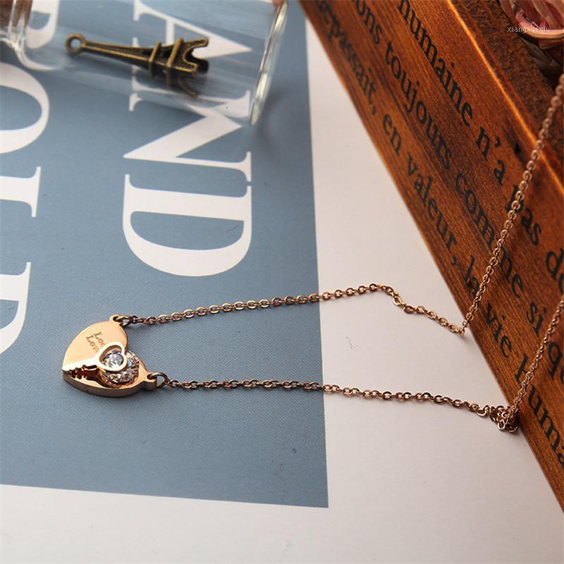 Pendant Necklaces Love Titanium Steel Necklace Women's Colorfast Inlaid Zircon Clavicle Chain Goth, Silver
Pendant Necklaces Love Titanium Steel Necklace Women's Colorfast Inlaid Zircon Clavicle Chain Goth, Silver