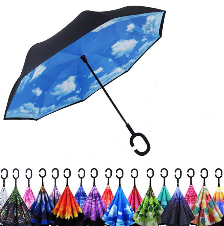 10pcs Folding Reverse Umbrella 52 Styles Double Layer Inverted Long Windproof Rain Car C-Hook Handle Umbrellas, As pic
10pcs Folding Reverse Umbrella 52 Styles Double Layer Inverted Long Windproof Rain Car C-Hook Handle Umbrellas, As pic