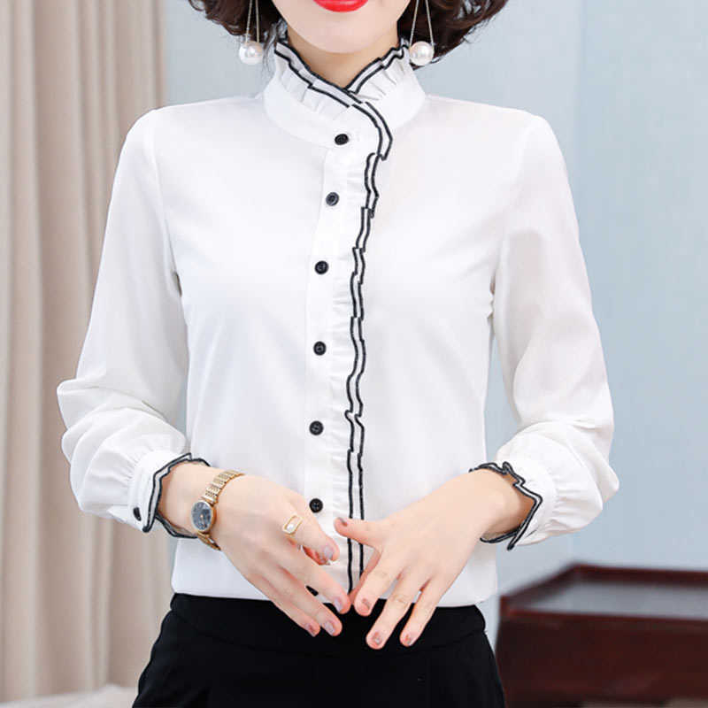 Korean Women Shirts Chiffon Blouses for Ruffles Tops Woman Long Sleeve Office Lady Blouse White Plus Size 210604, Red
Korean Women Shirts Chiffon Blouses for Ruffles Tops Woman Long Sleeve Office Lady Blouse White Plus Size 210604, Red