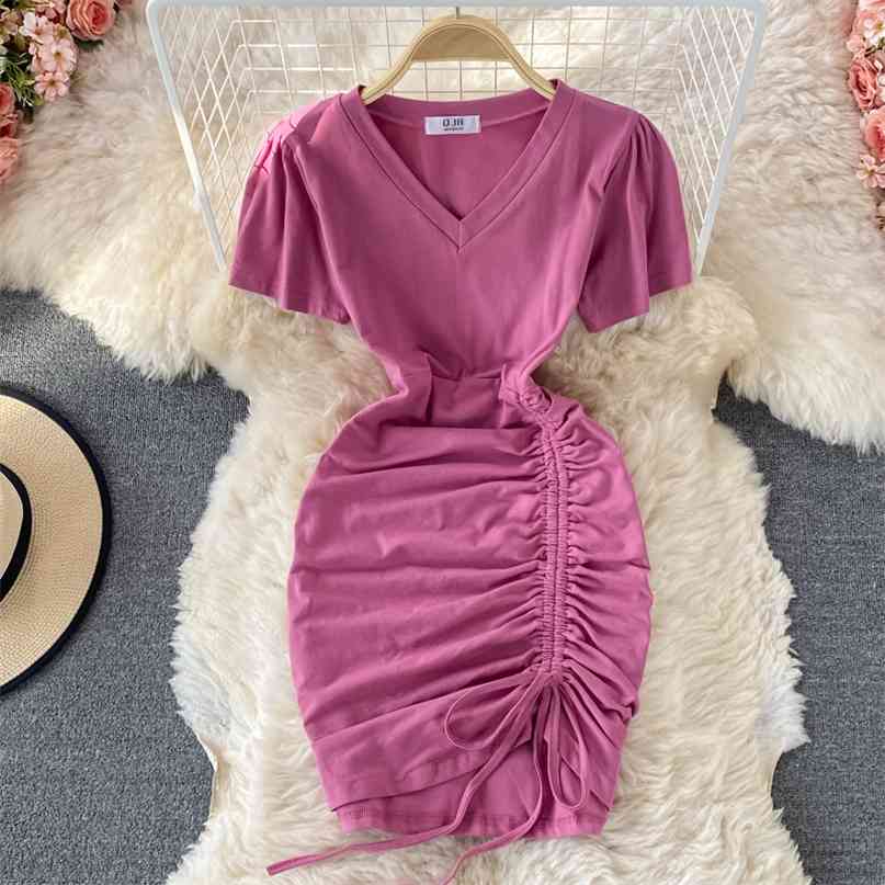 Summer Women's Dress Solid Drawstring Ruched Bodycon Mini Sexy V-neck Short-sleeve Slim Stretch Casual Street Clothes 210603, Blue
Summer Women's Dress Solid Drawstring Ruched Bodycon Mini Sexy V-neck Short-sleeve Slim Stretch Casual Street Clothes 210603, Blue