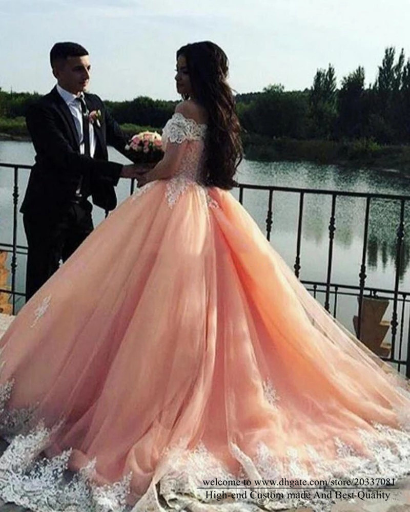 Quinceanera Dresses Princess Lace Appliques Party Prom Formal Ball Gown Tulle Vestidos De 15 Anos Q21