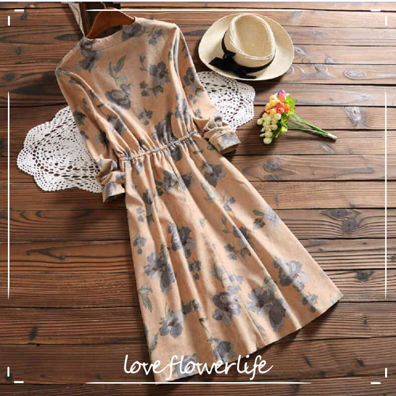Spring Autumn Women Dress Casual Elegant Floral Printed Corduroy Dress Vestidos Female Long Sleeve Vintage Dresses 210521, Ginger yellow
Spring Autumn Women Dress Casual Elegant Floral Printed Corduroy Dress Vestidos Female Long Sleeve Vintage Dresses 210521, Ginger yellow