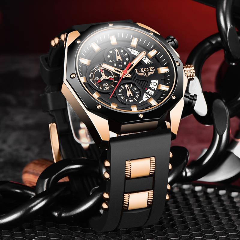 Wristwatches 2021 LIGE Sport Mens Watches Top Watch For Men Silicone Wristwatch Waterproof Quartz Clock Relogio Masculino, Silver black
Wristwatches 2021 LIGE Sport Mens Watches Top Watch For Men Silicone Wristwatch Waterproof Quartz Clock Relogio Masculino, Silver black