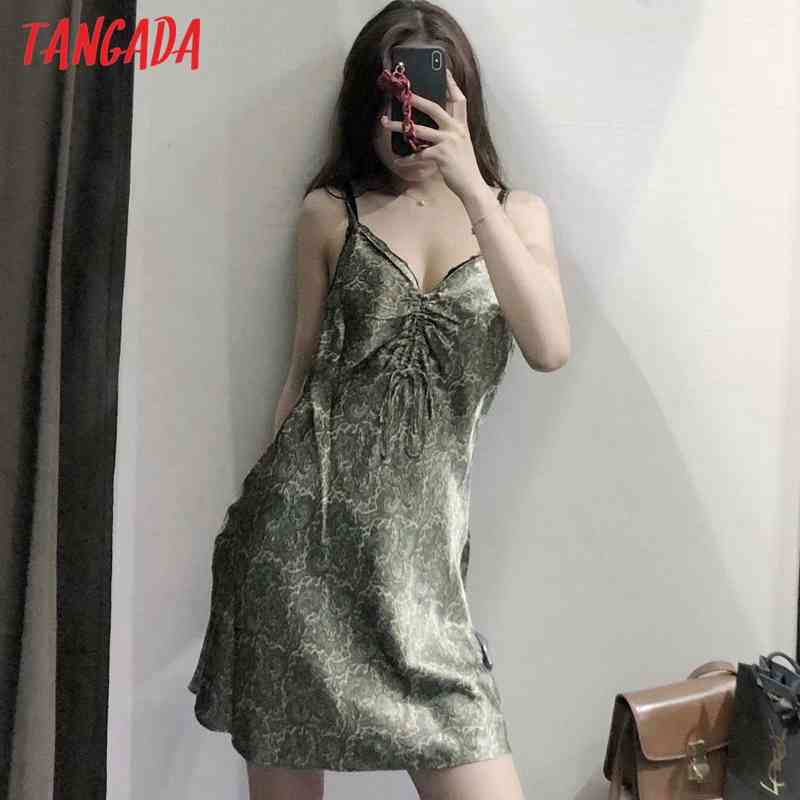 Summer Women Flowers Print V Neck Strap Adjust Ladies Mini Dress Vestidos 3H88 210416