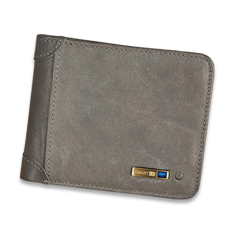 Wallets Men Bluetooth Smart Wallet PU Leather Anti-theft Intelligent Purse Male Card Holders Anti Lost For Outdoor Travel