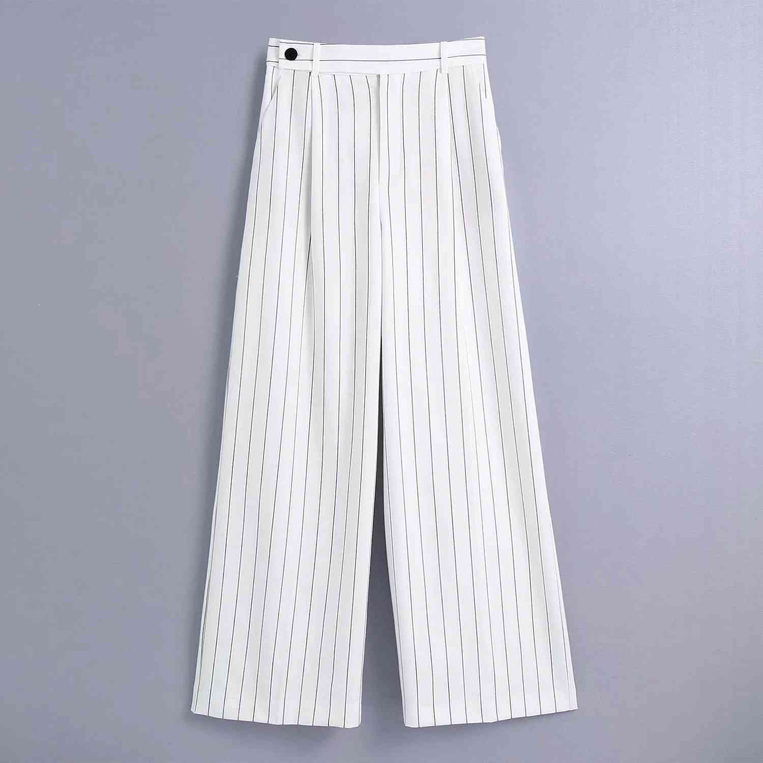 Luxury Beige Stripe A-Line Women Pants Office Lady Suits Retro High Waist Loose Wide Leg Female Trousers 210521, White
Luxury Beige Stripe A-Line Women Pants Office Lady Suits Retro High Waist Loose Wide Leg Female Trousers 210521, White
