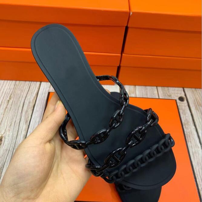 Luxury Designer Brand Ladies Pvc Plastic Jelly Slippers Women Three-chain Pig Nose Solid Color Flat Roman Sandals Non-slip Beach Shoes, Black
Luxury Designer Brand Ladies Pvc Plastic Jelly Slippers Women Three-chain Pig Nose Solid Color Flat Roman Sandals Non-slip Beach Shoes, Black