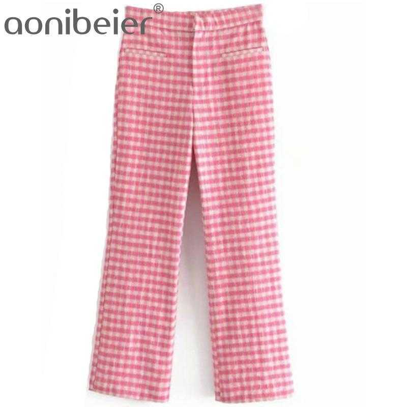 Pink Plaid Straight Pants Summer Fashion Zipper High Waist Full Length Women Trousers Female Casual Checked 210604, 01
Pink Plaid Straight Pants Summer Fashion Zipper High Waist Full Length Women Trousers Female Casual Checked 210604, 01