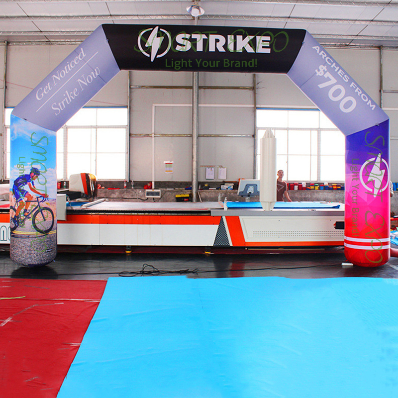 Inflatable Start Finish Gate Racing Competition Arch 0.9xW8xH4.5m for Marathon Race Event with Custom Printing and Blower