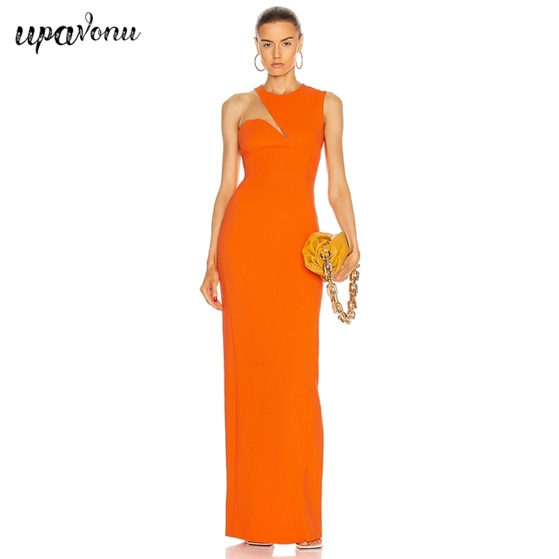 Free Women's Summer Bandage Dress Sexy O-neck Sleeveless Bodycon Long Club Evening Party Vestidos 210524