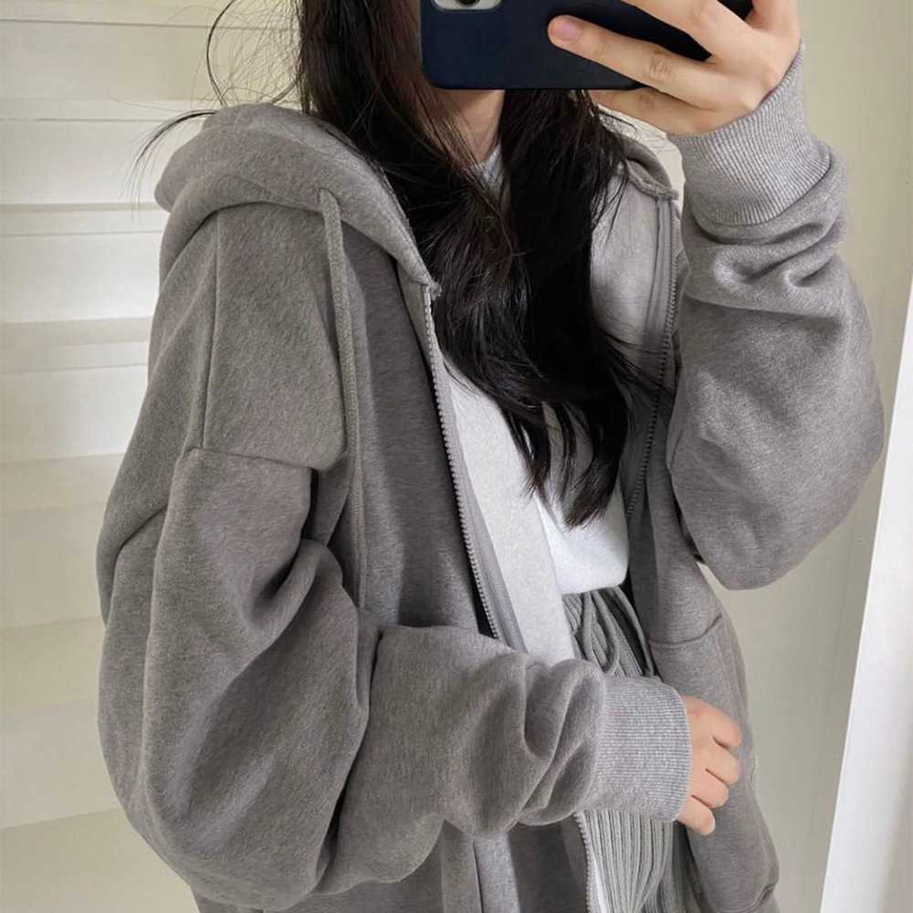 Women Hoodie Harajuku Korean Version Loose Oversized Sweatshirts Solid Color Long-sleeved Hooded Sweatshirt Student Girl Top X0721, Grey
Women Hoodie Harajuku Korean Version Loose Oversized Sweatshirts Solid Color Long-sleeved Hooded Sweatshirt Student Girl Top X0721, Grey