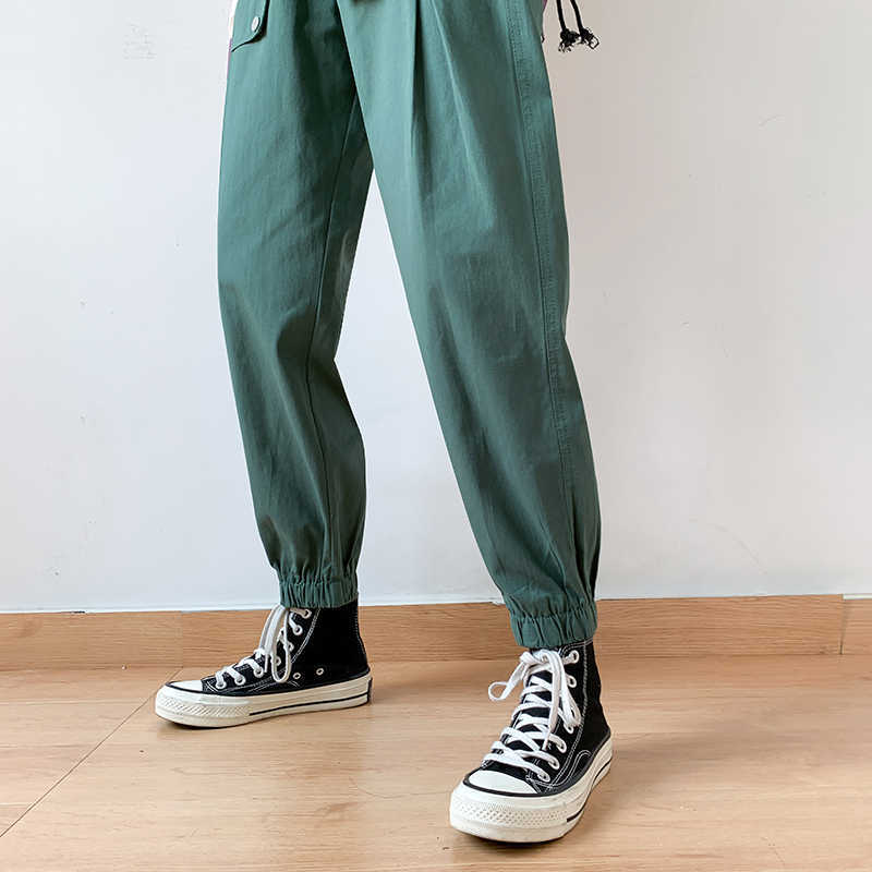 High Waist Harem Pants Women Summer Elastic Pocket Sweatpants Female Street Wear Fashion Casual Harajuku 210601