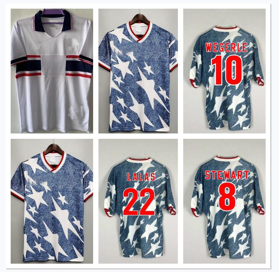 Retro USAES 1994 1995 home Away Soccer Jerseys Lalas Reyna Wynalda Vintage United States WEGERLE STEWART JONES LALAS moore Football Shirt Classic Kit, Blue
Retro USAES 1994 1995 home Away Soccer Jerseys Lalas Reyna Wynalda Vintage United States WEGERLE STEWART JONES LALAS moore Football Shirt Classic Kit, Blue